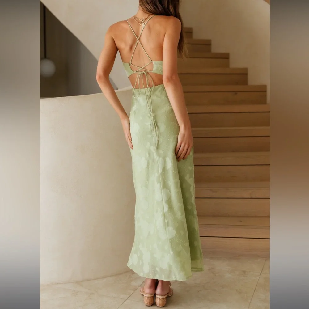 fortunate one cascalone maxi dress sage - Picture 3 of 5